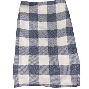 Banana Republic Blue and White Checkered Pencil Skirt